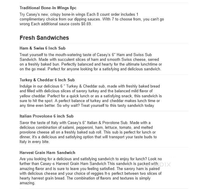 Casey's General Store - Westville, IL menu_pic