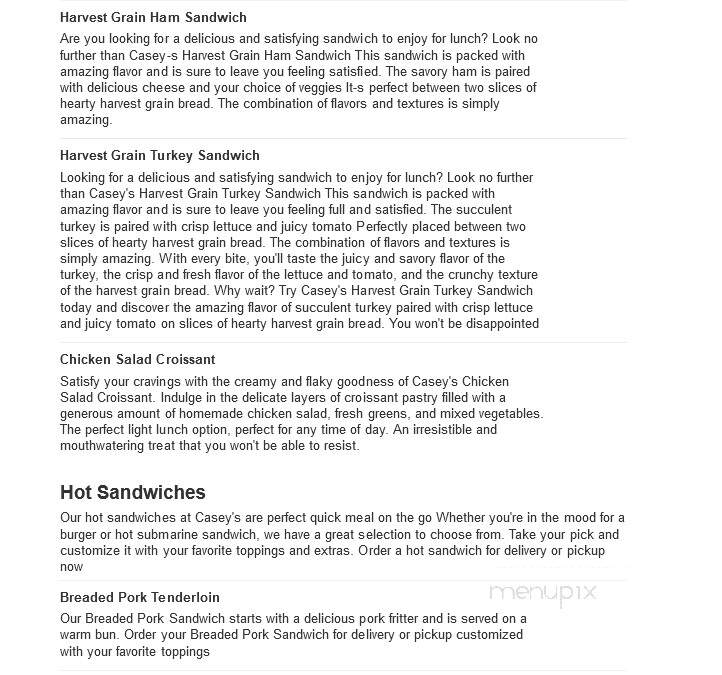 Casey's General Store - Westville, IL menu_pic