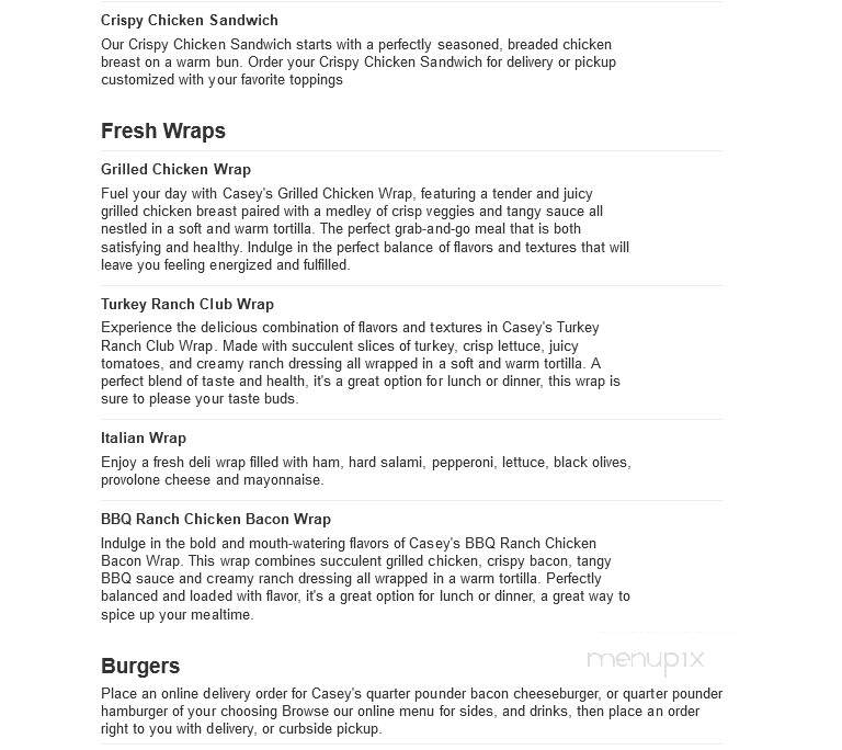Casey's General Store - Westville, IL menu_pic