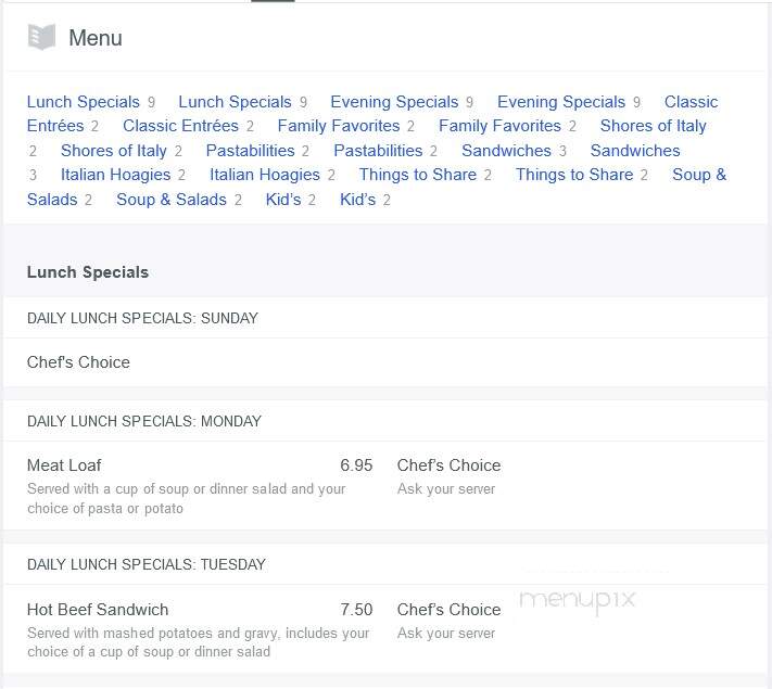 Sam's Italian Villa - Council Bluffs, IA menu_pic