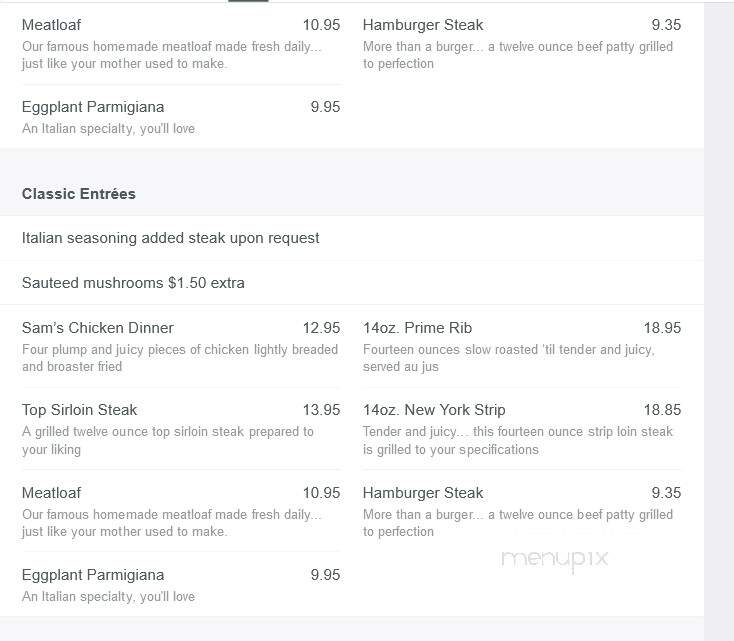 Sam's Italian Villa - Council Bluffs, IA menu_pic