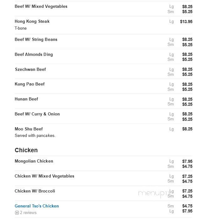 China King - Cedar Rapids, IA menu_pic