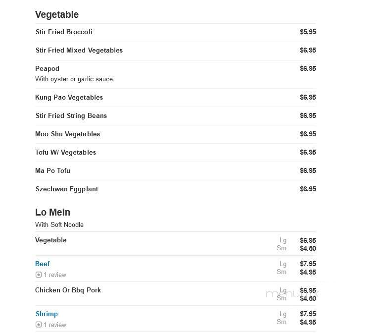 China King - Cedar Rapids, IA menu_pic