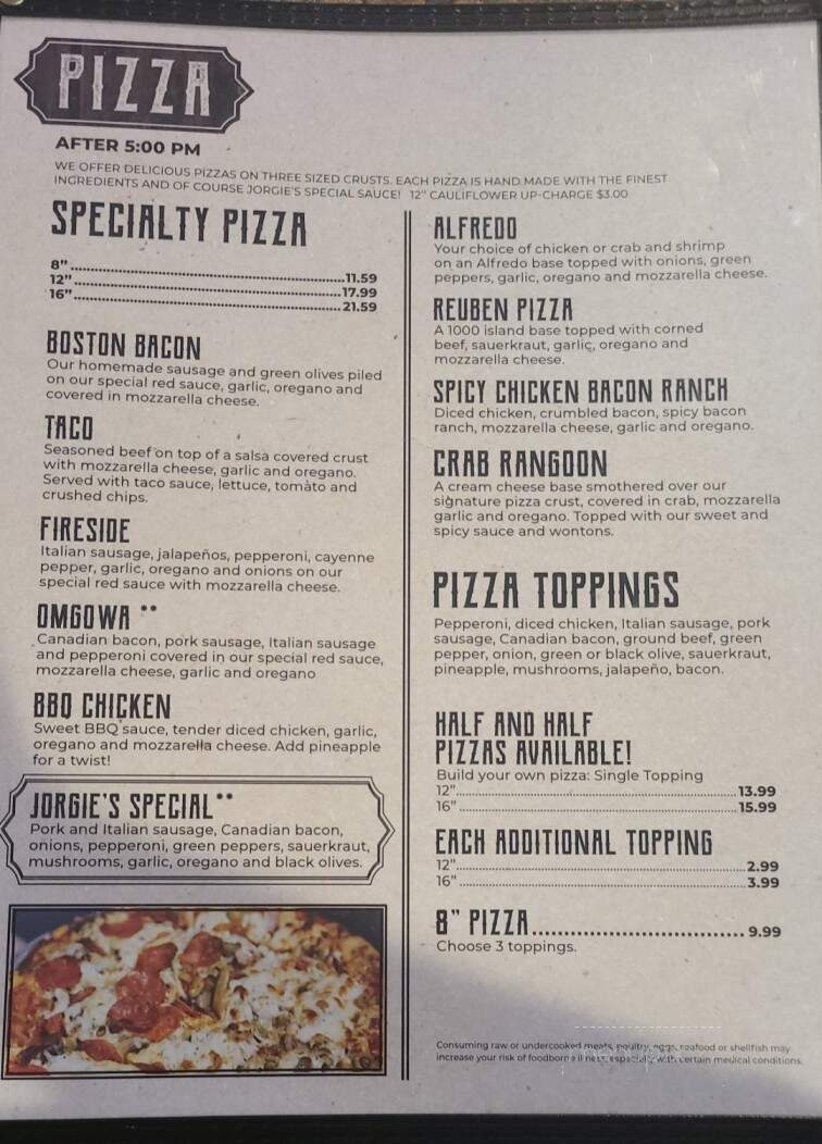 Jorgie's - De Witt, IA menu_pic