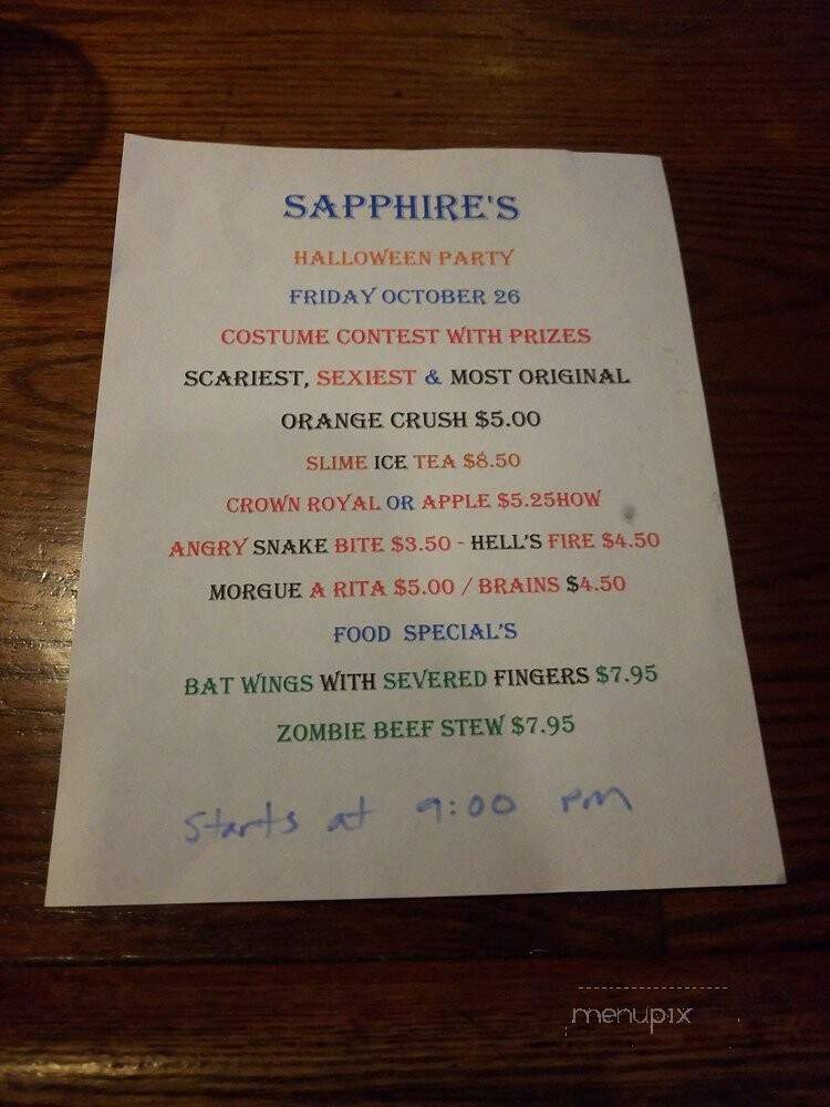 Sapphire Restaurant & Lounge - Laurel, MD menu_pic