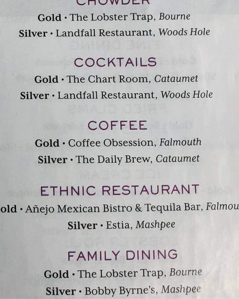 Coffee Obsession - Falmouth, MA menu_pic