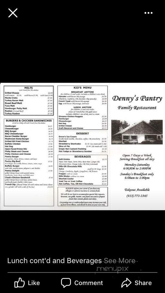Denny's Pantry - Greenfield, MA menu_pic