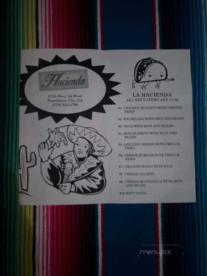 La Hacienda - Peachtree City, GA menu_pic