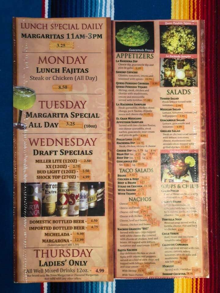 La Hacienda - Peachtree City, GA menu_pic