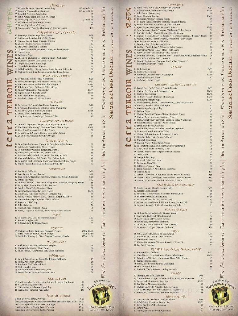 Terra Grille - Atlanta, GA menu_pic