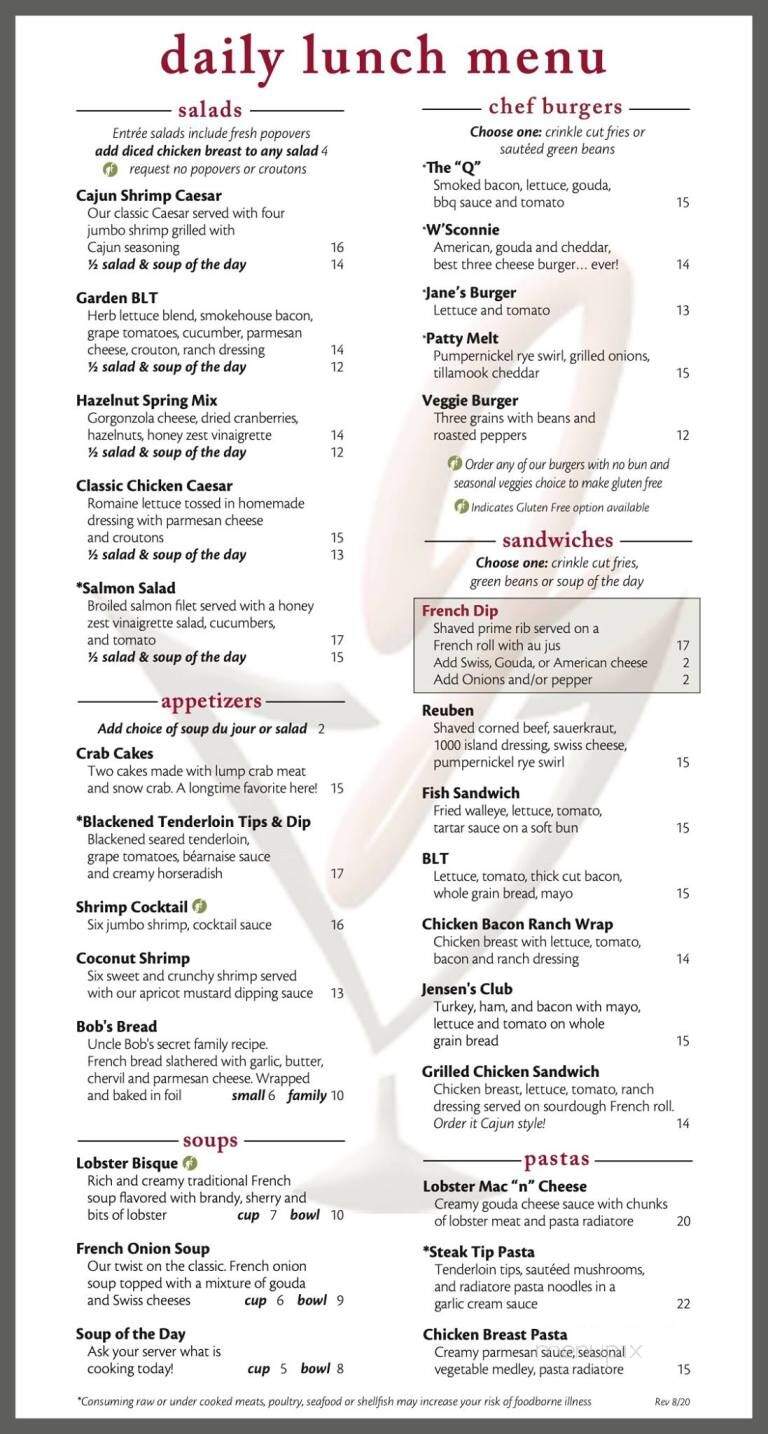 Jensen's food & cocktails - Eagan, MN menu_pic