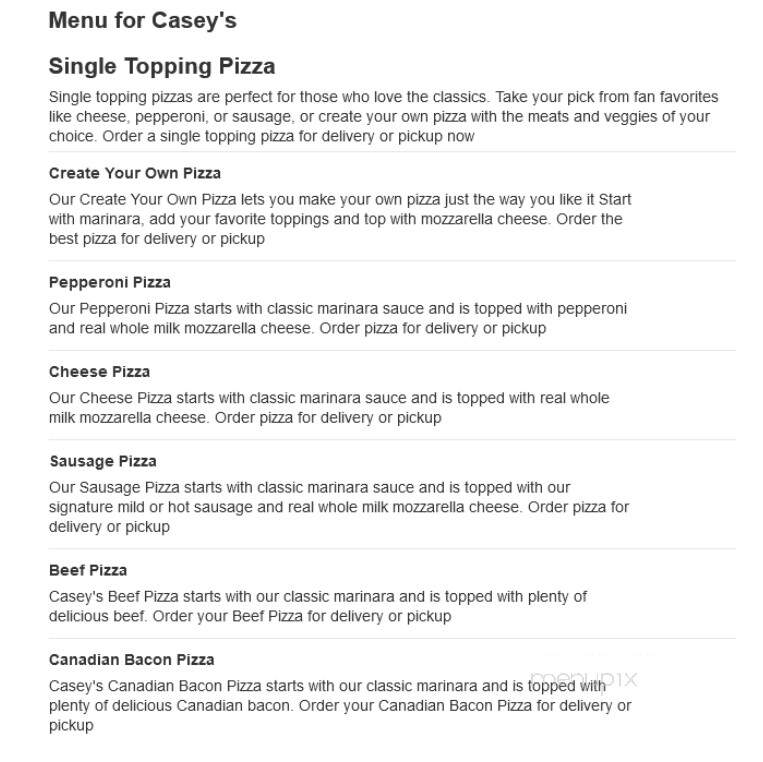 Casey's General Store - New Haven, MO menu_pic