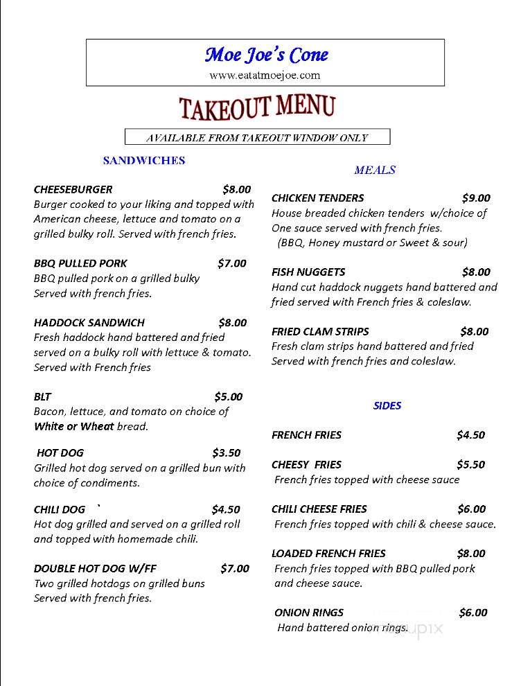 Moe Joe Country Diner - Manchester, NH menu_pic