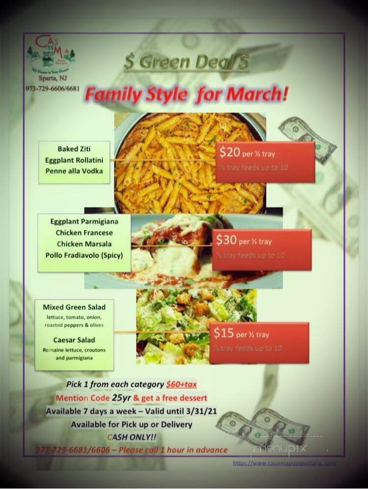 Casa Mia Pizza & Catering - Sparta, NJ menu_pic