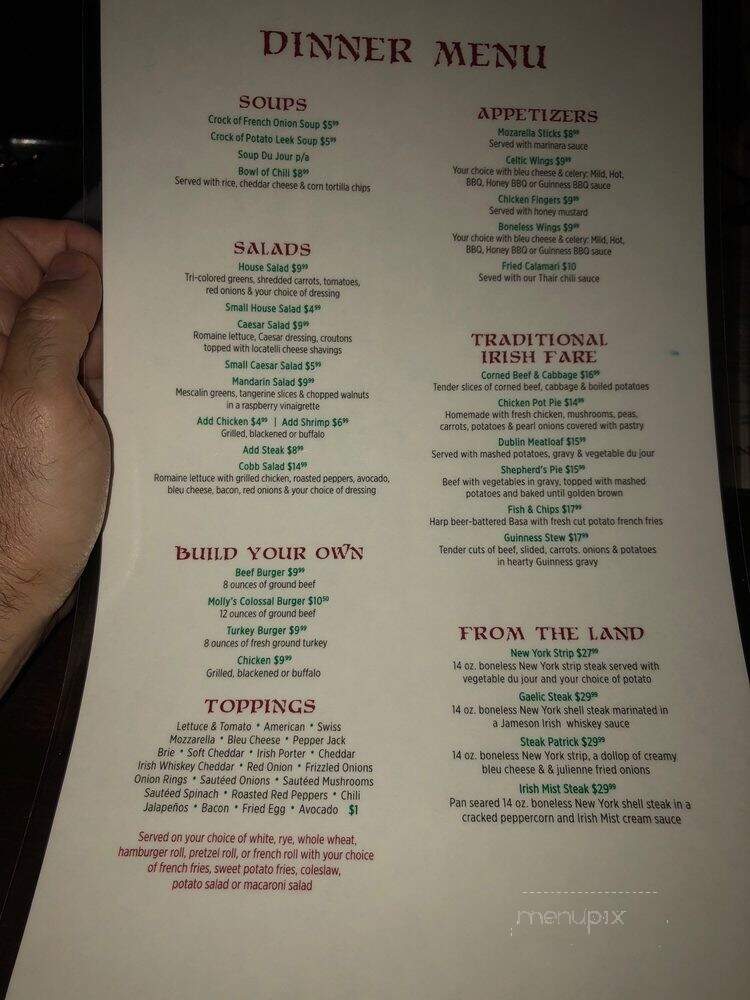 Molly Maguire's - Clark, NJ menu_pic