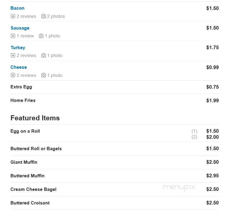 Eastport Plaza Deli - Eastport, NY menu_pic