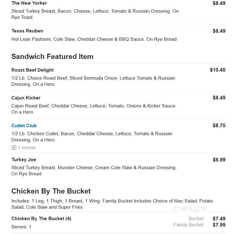 Eastport Plaza Deli - Eastport, NY menu_pic