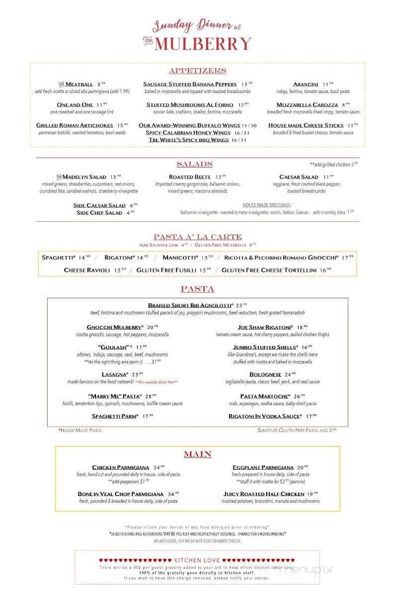 Mulberry Cafe - Buffalo, NY menu_pic