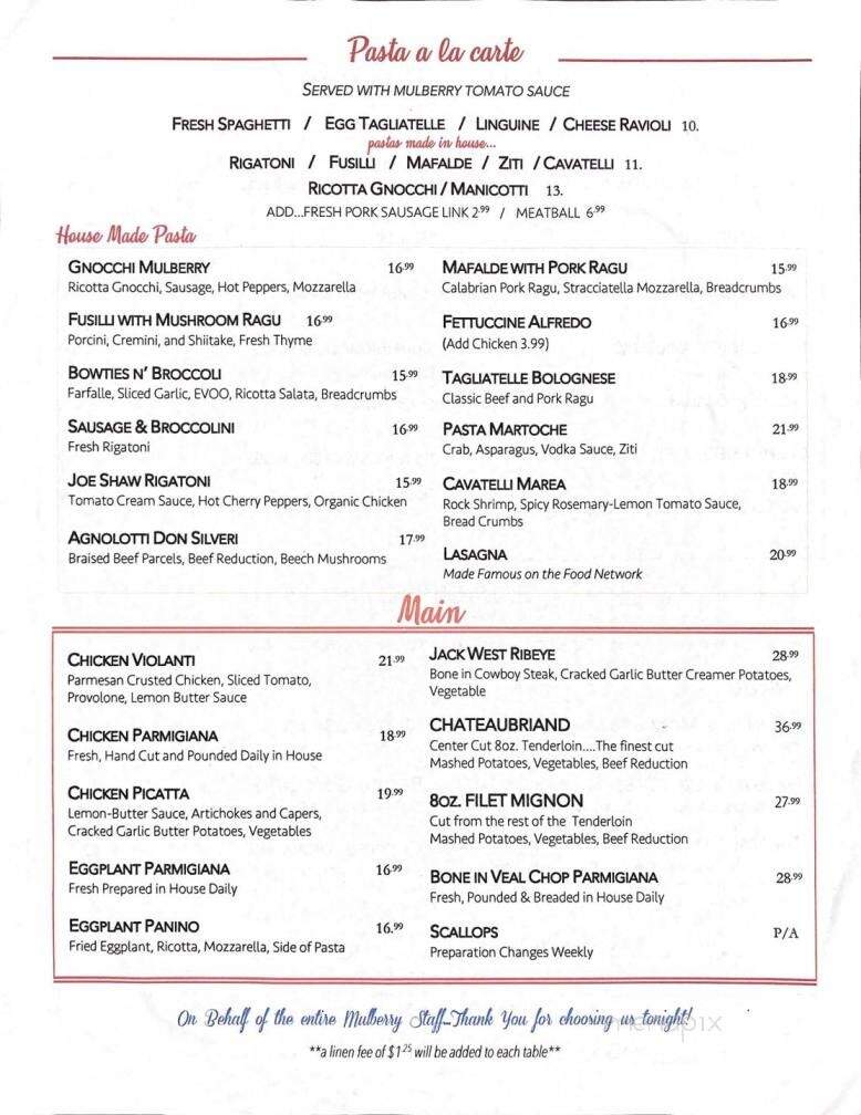Mulberry Cafe - Buffalo, NY menu_pic