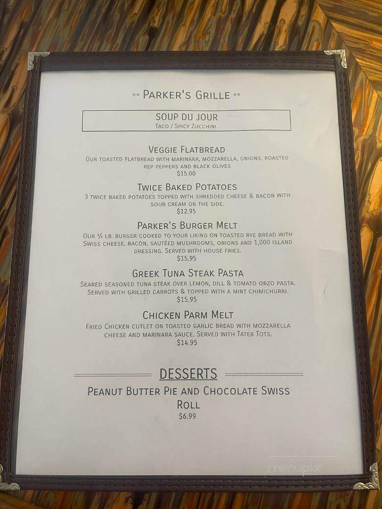 Parker's Grille & Tap House - Geneva, NY menu_pic