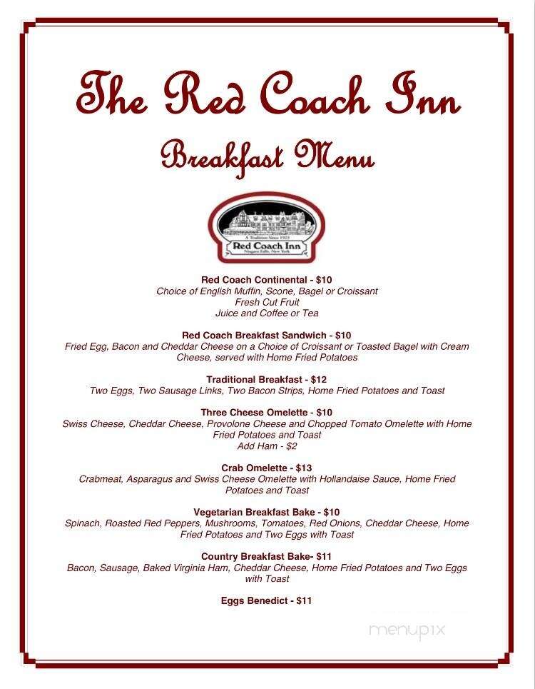 Red Coach Inn - Niagara Falls, NY menu_pic