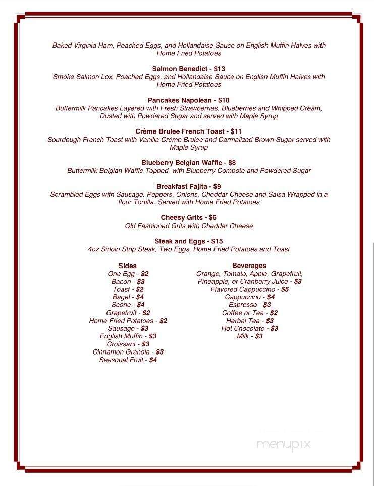 Red Coach Inn - Niagara Falls, NY menu_pic