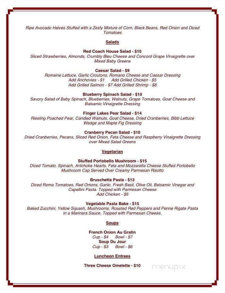 Red Coach Inn - Niagara Falls, NY menu_pic