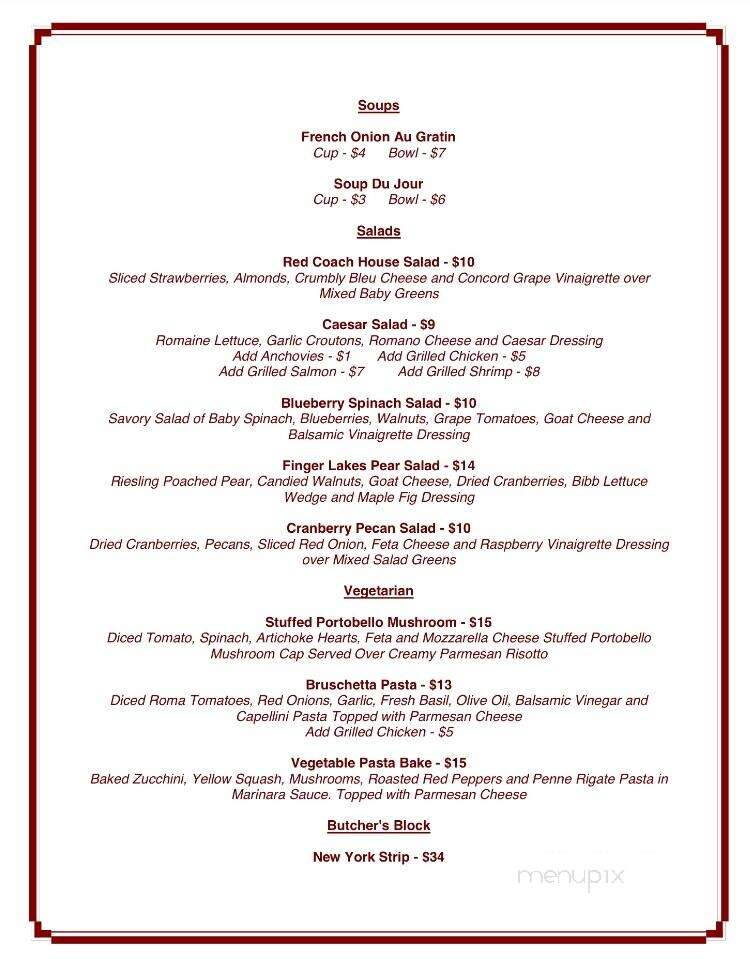 Red Coach Inn - Niagara Falls, NY menu_pic