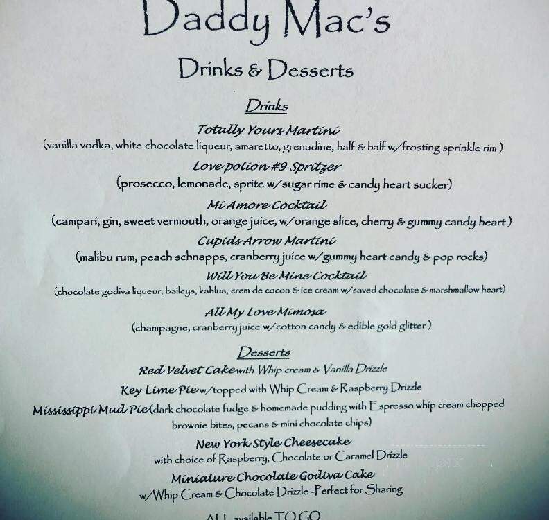 Mack Daddy's Seafood Grill @r - Avon, NC menu_pic