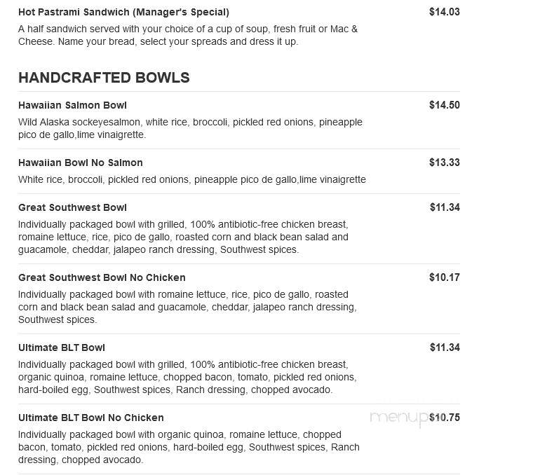 Jason's Deli - Greenville, SC menu_pic