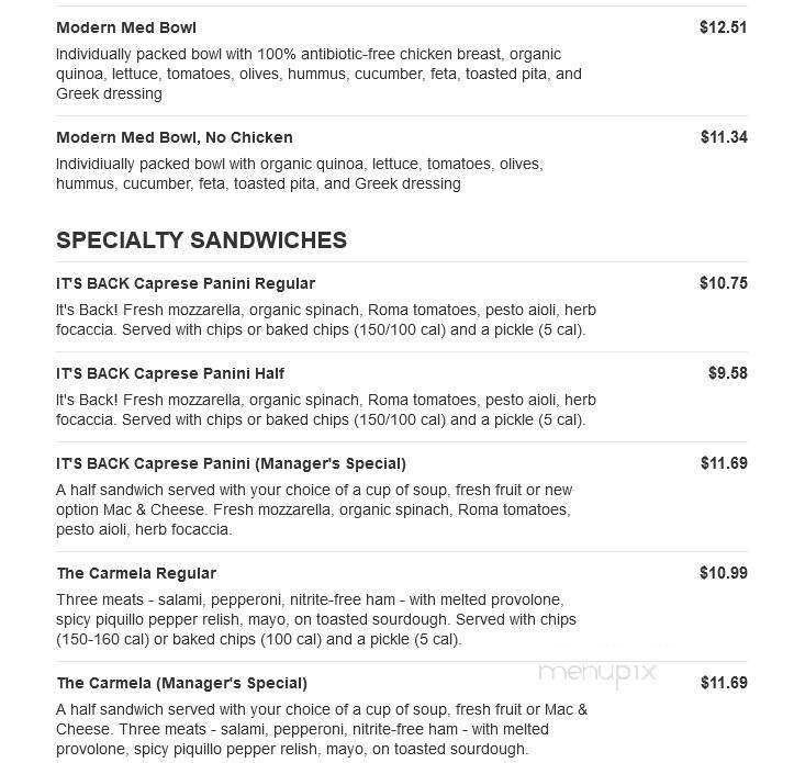 Jason's Deli - Greenville, SC menu_pic