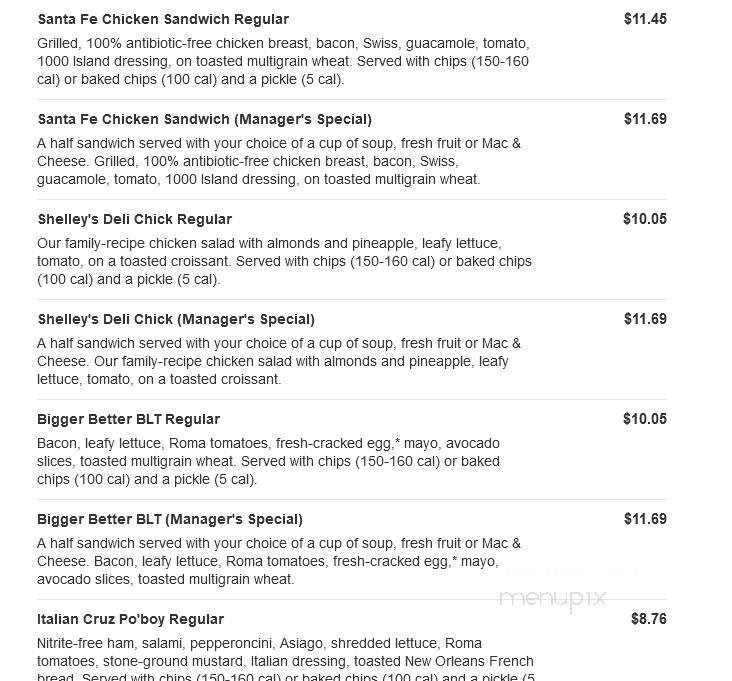 Jason's Deli - Greenville, SC menu_pic