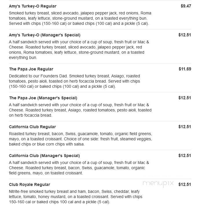 Jason's Deli - Greenville, SC menu_pic