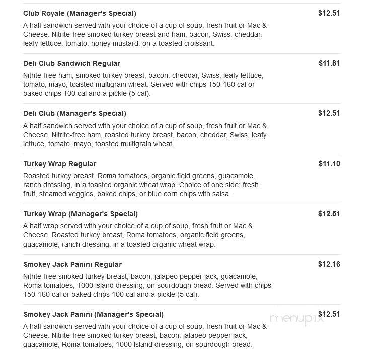 Jason's Deli - Greenville, SC menu_pic