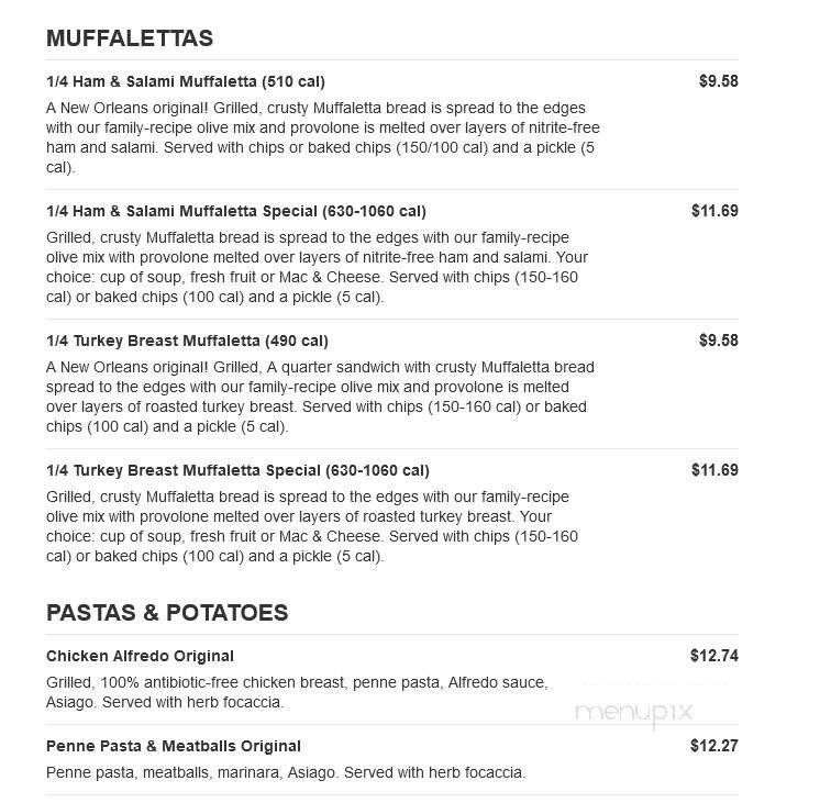 Jason's Deli - Greenville, SC menu_pic