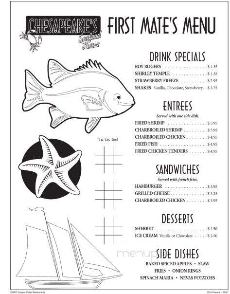 Chesapeake's - Knoxville, TN menu_pic