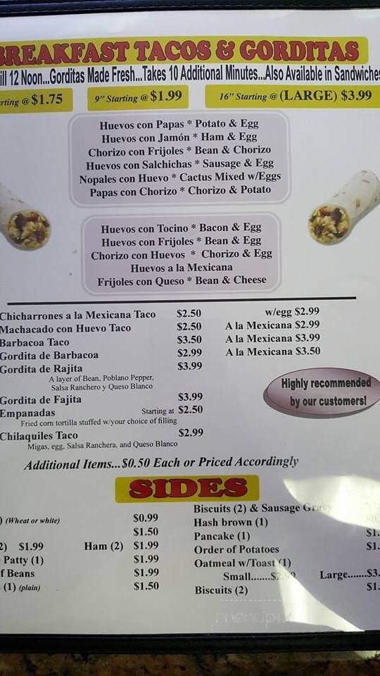 Panchito's Restaurant - Harlingen, TX menu_pic