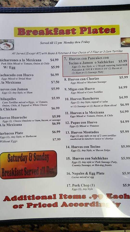Panchito's Restaurant - Harlingen, TX menu_pic