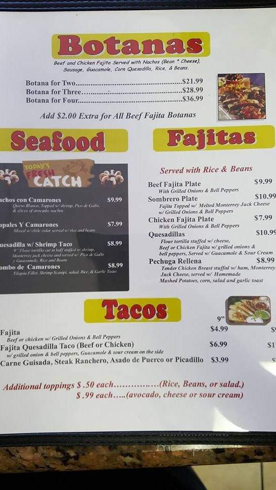 Panchito's Restaurant - Harlingen, TX menu_pic