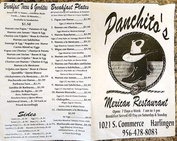 Panchito's Restaurant - Harlingen, TX menu_pic