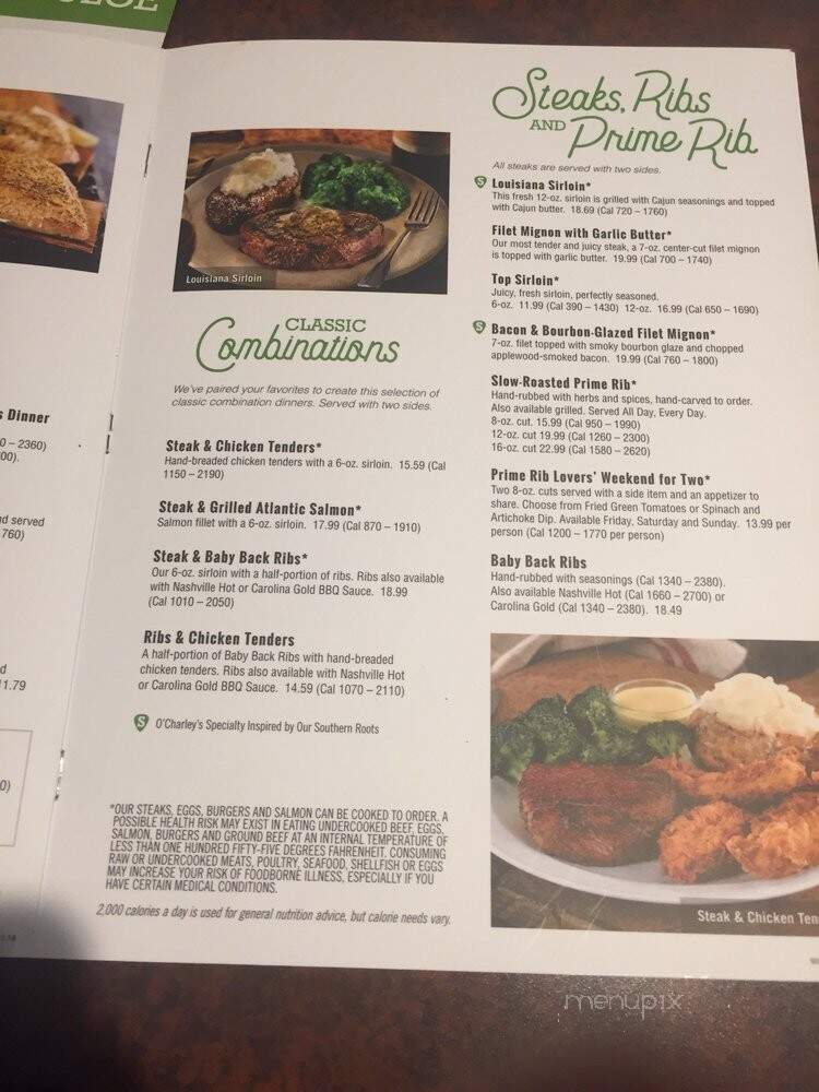 O'Charley's - Fredericksburg, VA menu_pic