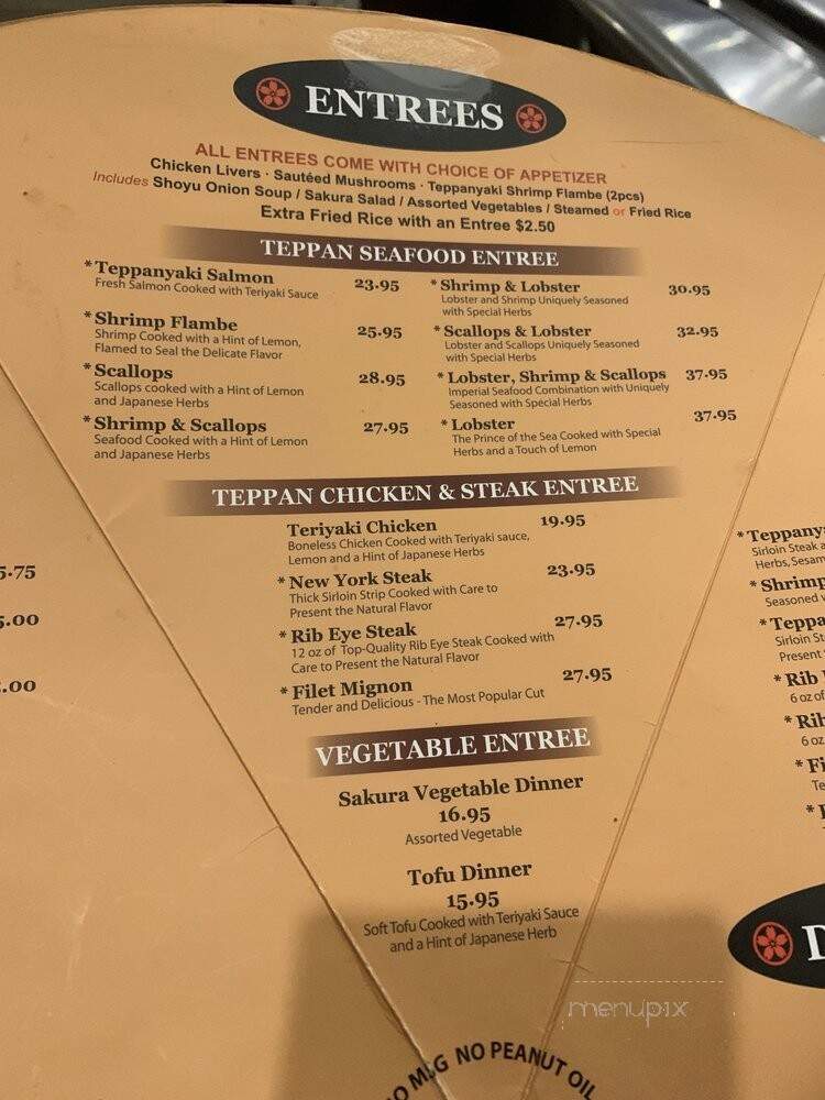 Sakura Japanese Steak - Woodbridge, VA menu_pic
