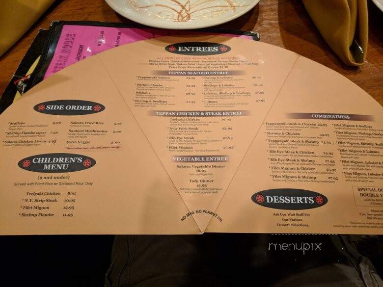 Sakura Japanese Steak - Woodbridge, VA menu_pic