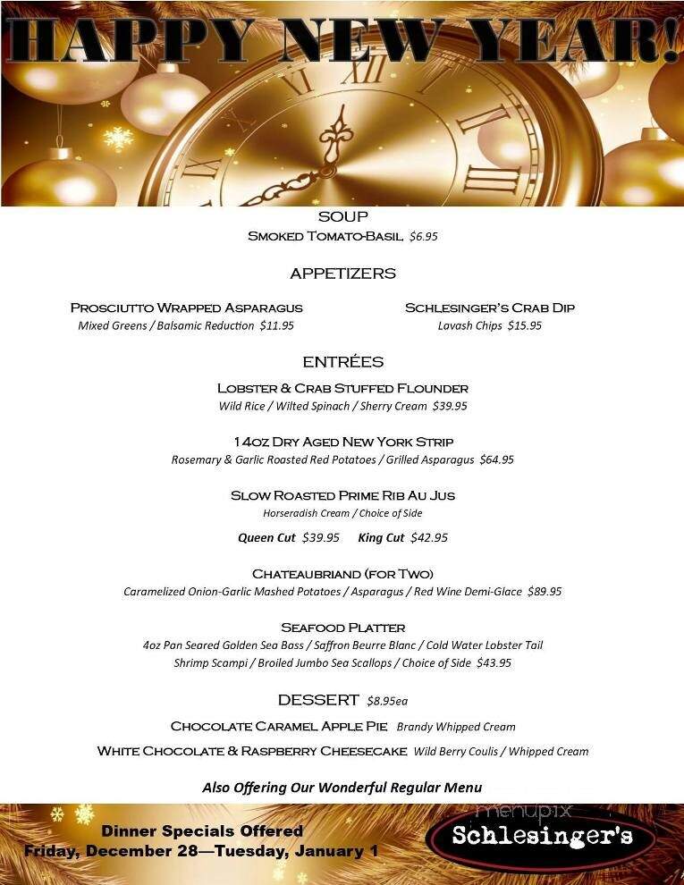Schlesinger's Steakhouse - Newport News, VA menu_pic