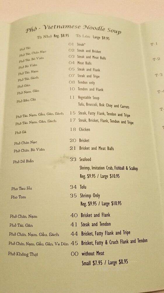 Pho Tai Vietnamese Restaurant - Burien, WA menu_pic