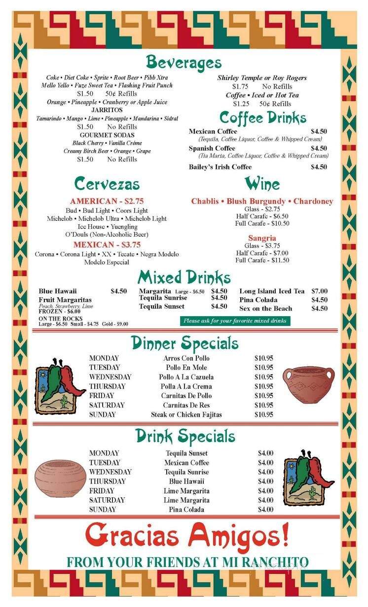 Mi Ranchito - Berkeley Springs, WV menu_pic