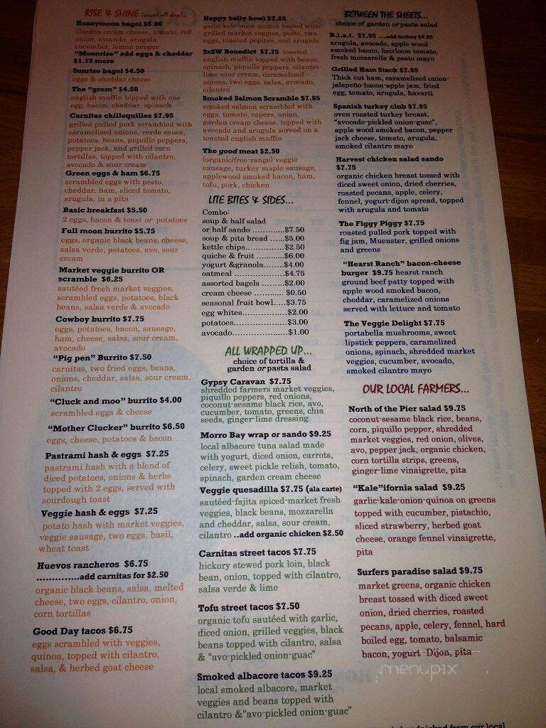 Honeymoon Cafe - Pismo Beach, CA menu_pic
