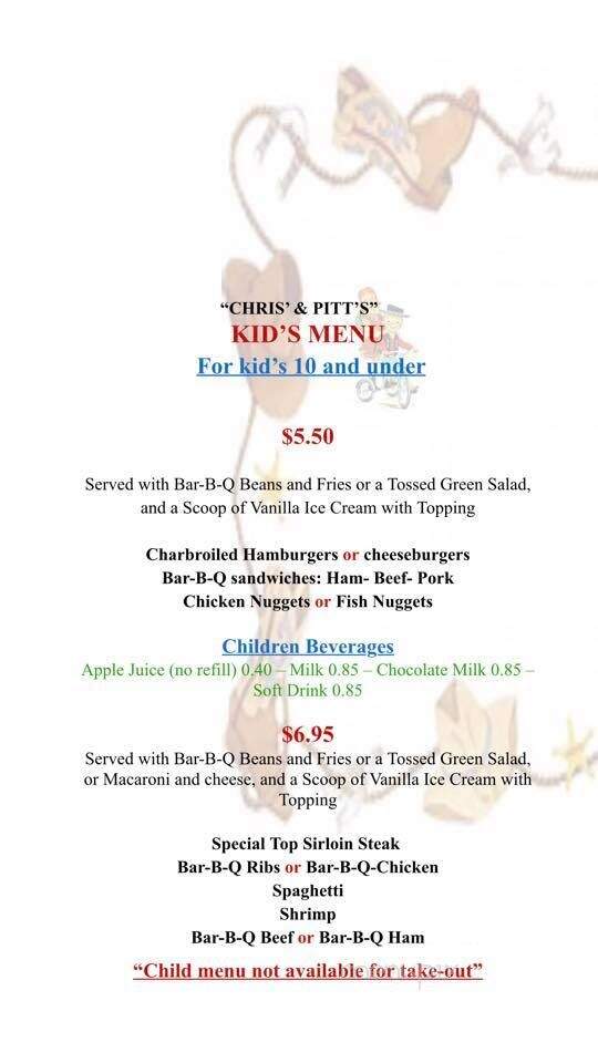Chris' & Pitt's Restaurant - Whittier, CA menu_pic