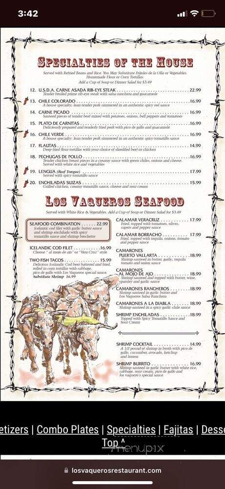 Los Vaquero's Mexican Grill - Hemet, CA menu_pic