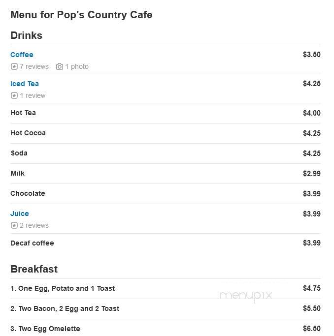 Pop's Country Cafe - Hemet, CA